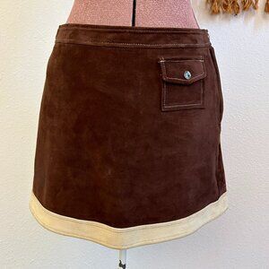 Vintage 90s Coach Suede Mini Skirt